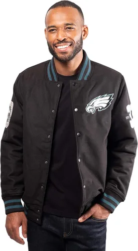 Vista 28 de Ultra Game Men's NFL Official Classic Varsity Coaches Jacket Coat