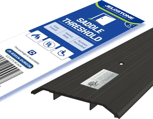 Vista 10 de Umbral de puerta de aluminio comercial resistente de 5 pulgadas de ancho x 1/2 pulgadas de alto x 36 pulgadas de largo (molino de aluminio)