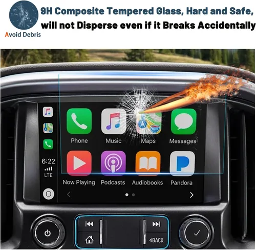 Vista 5 de Ruiya Protector de pantalla para Chevy Colorado/(2015 ~ 2022) GMC Canyon (2015 ~ 2020) GMC Yukon y Chevy Suburban/Tahoe de 8 pulgadas, vidrio