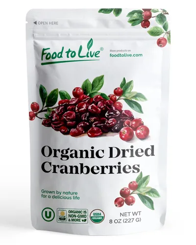 Vista 6 de Food to Live Arándanos Rojos Secos Orgánicos, 5 Libras – Sin OGM, Kosher, Sin Azufre, a Granel