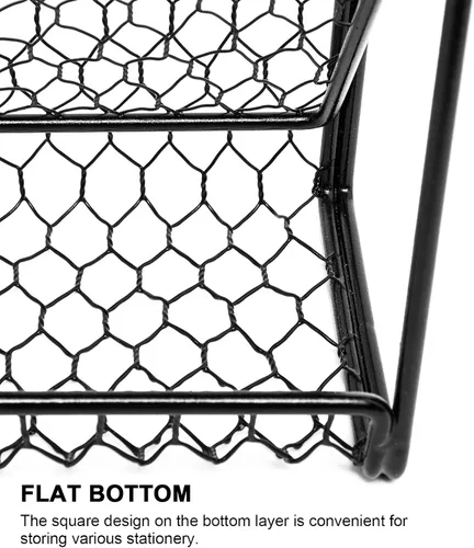 Vista 5 de Soporte para archivos de pared, organizador de correo colgante, alambre de pollo de metal, soporte de pared, revistero para el hogar y la oficina