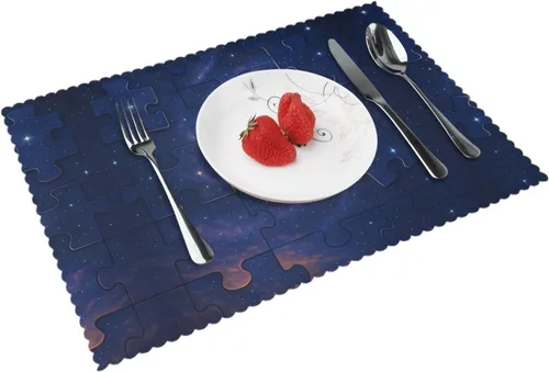 Vista 14 de Rectangular Placemats Set of 4, Heat Resistant Dream Candy Mountains Printed Kitchen Dining Table Mats
