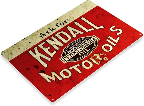 Vista 2 de Tinworld Cartel de estaño: Kendall Motor Oil Retro Rustic Oil Gasolinera Decoración de metal Garaje Auto Shop Cueva B725