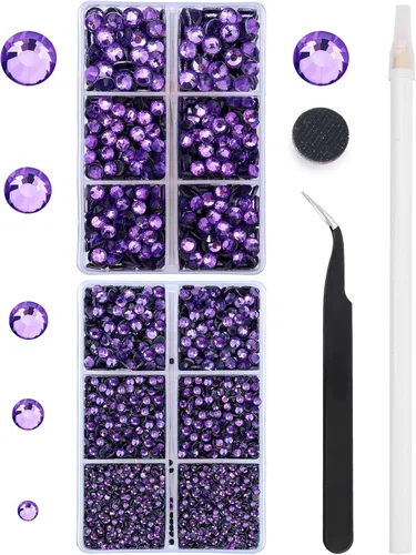 Vista 12 de 6796PCS Diamantes de Imitación Termoadhesivos de Aguamarina Piedras de Cristal de Vidrio para Tela Ropa Camisas Brillantes Parte Trasera Plana