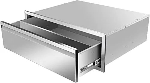 Vista 12 de Cajones de cocina para exteriores, cajones de barbacoa de montaje empotrado estilo marco de caja con mango de acero inoxidable, cajones de isla