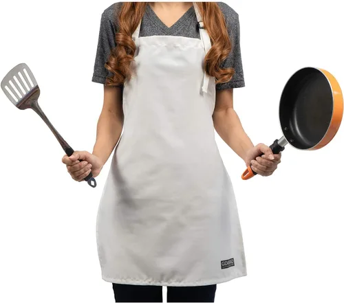 Vista 3 de Delantales blancos para niños, delantal de chef y arte para niños, ideal para cocinar, hornear, pintar o decorar fiestas, para hornear para niños