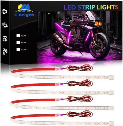Vista 13 de YM E-Bright Tiras de luces LED azules para automóviles, 30CM luces impermeables de bajo resplandor para automóvil, motocicletas, carrito de golf