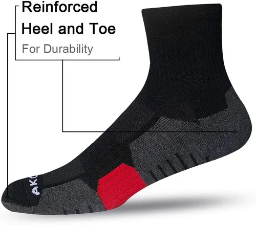 Vista 4 de AKOENY Calcetines tobilleros atléticos para correr para hombre (6 pares)