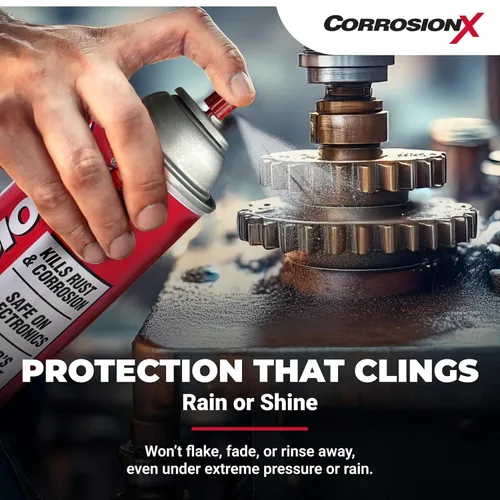 Vista 4 de CorrosionX Inhibidor de óxido, prevención de corrosión dieléctrica de fuerza industrial, lubricante y penetrante para uso marino, automotor