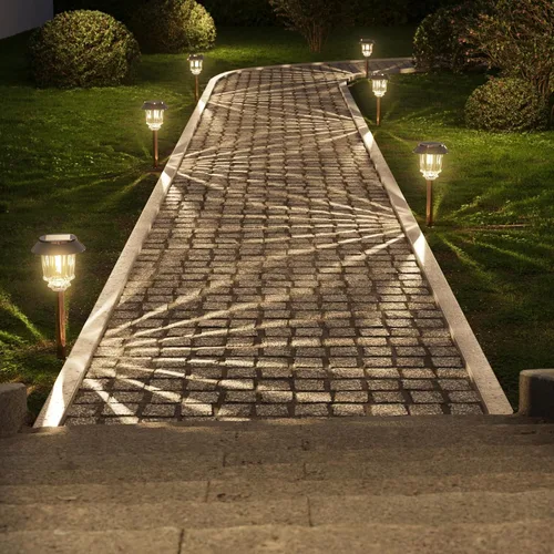 Vista 7 de XMCOSY Luz solar de camino – Set de luces LED de paisaje automáticas (2 unidades), cubierta de cristal impermeable, brillo, luz blanca cálida