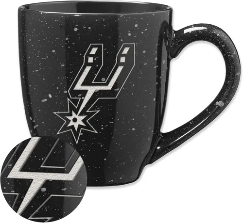 Vista 48 de Rico Industries NBA 16 oz Team Color Laser Engraved Speckled Ceramic Coffee Mug 3-Color del