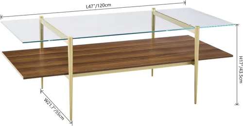 Vista 23 de Saint Mossi - Mesa de café moderna para sala de estar, mesa de café redonda de mediados de siglo, mesa central de 2 niveles para espacios pequeños