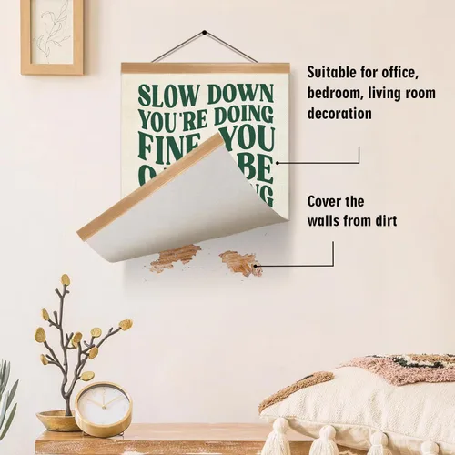 Vista 3 de ZTGDA Póster artístico de pared con texto "Slow Down You're Doing", recordatorio diario de afirmaciones positivas, decoración de apartamento