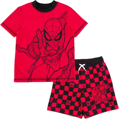 Vista 7 de Marvel Conjunto de 2 piezas de traje de baño y traje de baño para niños Hombre Araña Azul