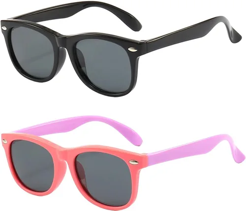 Vista 25 de FANNYGO Paquete de 3 lentes de sol polarizados para niños y niñas de 3 a 10 años Negro