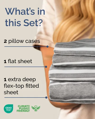 Vista 264 de Extra Deep Twin XL Sheet Set - 3 Piece College Dorm Room - White 01-Blanco