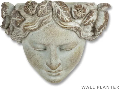 Vista 2 de Abbott Collection 27-DEMETER-313 - Maceta de cemento de pared con cara de mujer, 8 pulgadas de alto