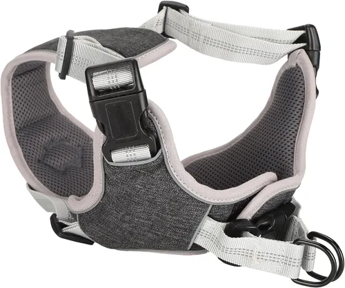 Vista 8 de Adjustable Dog Harness, Reflective No Pull Vest with Anti Break Design for Large Medium Dogs, Comfortable Polyester Nylon Chest Strap in Black (S)