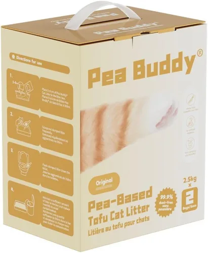Vista 8 de Arena para gatos a base de guisantes, arena para gatos sin polvo, bajo seguimiento y control de olores natural, perfumada, lavable a ras