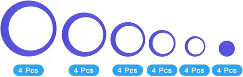 Vista 3 de uxcell Calcomanías de pared de espejo acrílico, juego de 4 unidades, 24 unidades, autoadhesivas, extraíbles, calcomanías de pared circulares