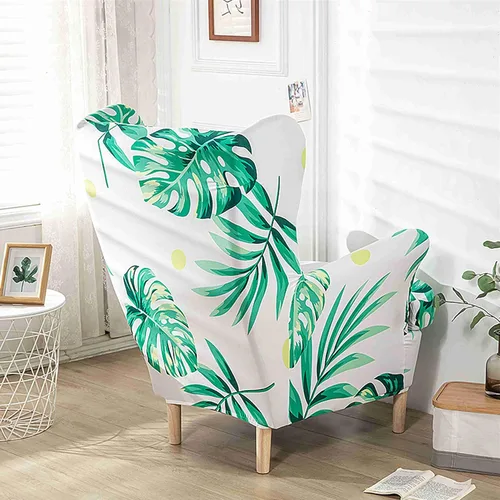 Vista 3 de Morbuy Fundas para silla con respaldo de alas de 2 piezas, funda moderna para silla con respaldo de ala, funda elástica para silla con respaldo