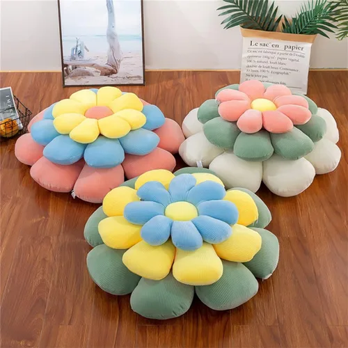 Vista 4 de ELONEL Almohada de flores, cojín en forma de flor, cojín de suelo, cojín de asiento de oficina, cojín de auto tatami, bonita decoración