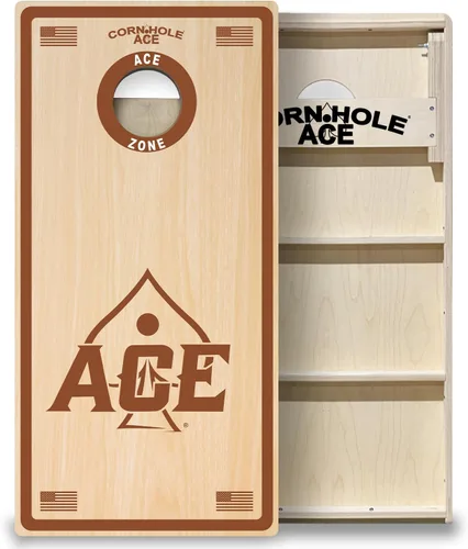 Vista 20 de CornholeAce ACE PRO Professional Cornhole Boards - No Bounce! Triple Wide Legs, 3/4" Baltic Birch Plywood, Handles, Regulation Size (4x2ft)