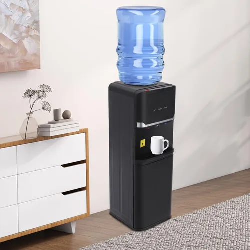 Vista 4 de Dispensador de agua de carga superior para botella de 5 galones con bloqueo de seguridad, agua caliente, fría y cálida, eficiencia energética, ideal