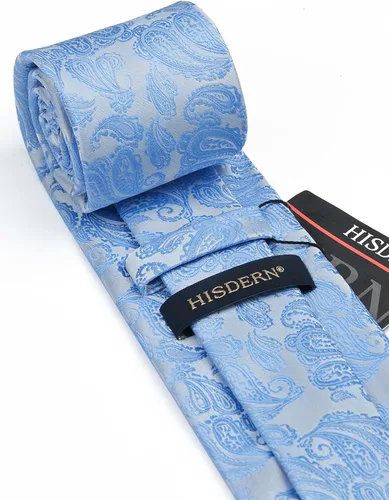 Vista 126 de HISDERN Corbatas para hombre, corbata de cachemira y bolsillo cuadrado tejido clásico floral para hombre, corbata de fiesta de boda