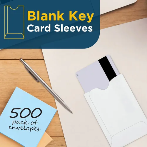 Vista 2 de Guardian Fundas para tarjetas de regalo, paquete de 500 fundas para tarjetas de llaves en blanco, para usar como tarjetero de crédito o sobres