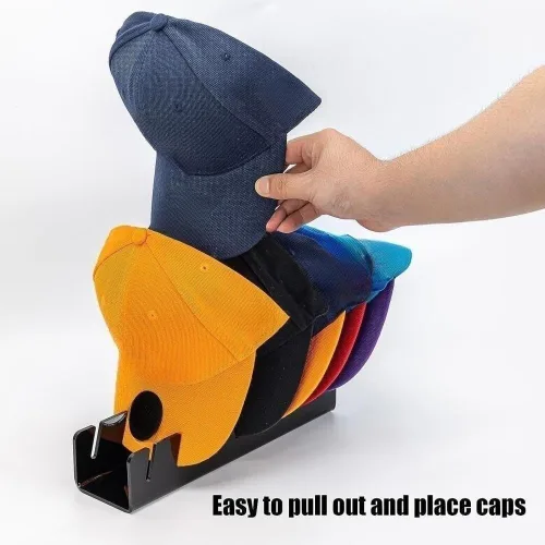 Vista 2 de Nuevo soporte para sombreros para exhibición y organizador de gorras de béisbol, soporte acrílico para 14 gorras de béisbol para dormitorio, 2 piezas