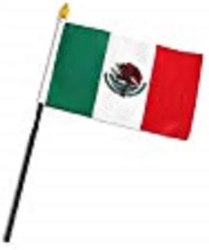 Vista 3 de Bandera de escritorio de México de 4 x 6 pulgadas (sin base) (1 bandera)