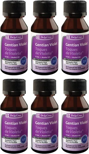 Vista 17 de De La Cruz Gentian Violet - Violeta de Genciana 1% Antiséptico para primeros auxilios para cortes, raspones y quemaduras, 1 onza líquida