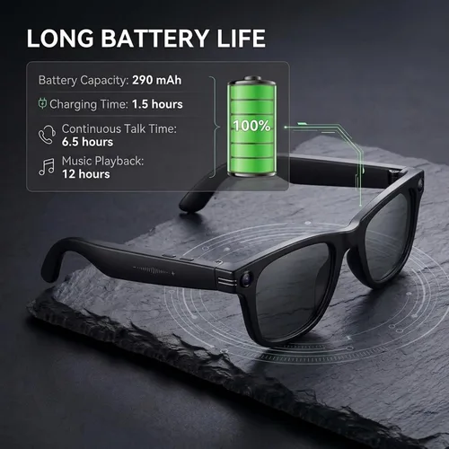 Vista 7 de Lentes inteligentes 4K con cámara, lentes Bluetooth de traducción
