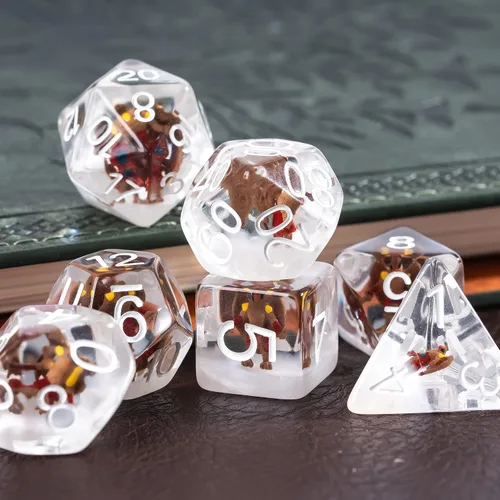 Vista 5 de UDIXI Juego de 7 dados poliédricos DND D&D, RPG D y D con bolsa de almacenamiento para juegos de rol y otros juegos de mesa (Aarakocra)