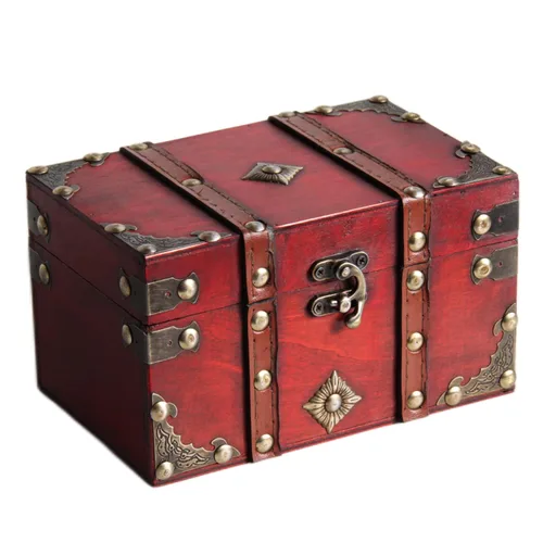 Vista 5 de Juego de 6 piezas de sello de cera de madera con cabeza de latón extraíble + 2 asas de madera + caja de cofre del tesoro de madera y cuero