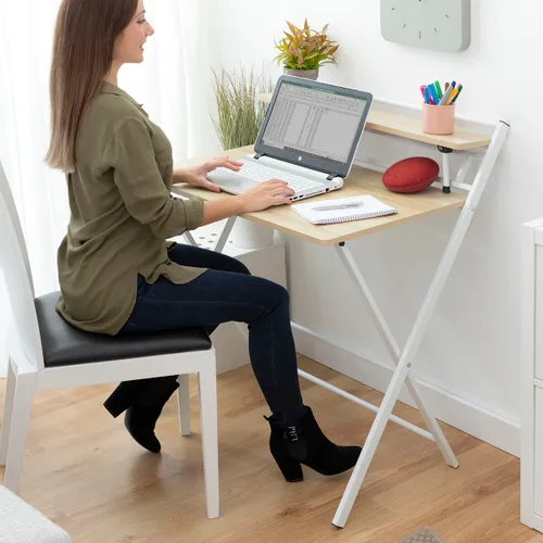 Vista 2 de Escritorio Plegable con Estante Tablezy InnovaGoods