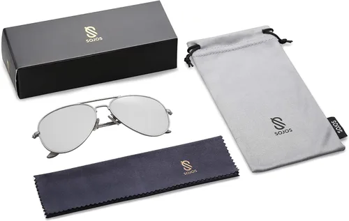 Vista 6 de SOJOS Gafas de sol polarizadas de aviador para mujer y hombre