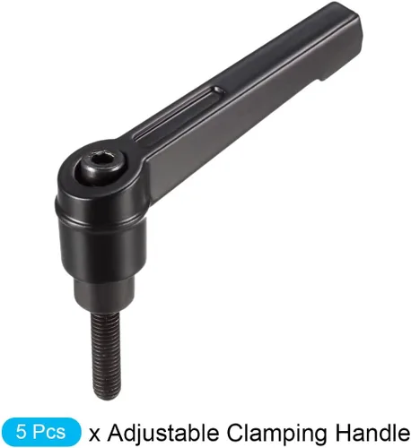 Vista 5 de METALLIXITY Mango de sujeción ajustable (M5 x 0.787 in), 5 unidades, mango de nivel de trinquete de botón macho de metal, para equipos