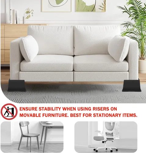 Vista 48 de ANNKUT Elevadores de cama de 2 pulgadas, resistentes, elevadores de sofá de gran tamaño, elevadores de muebles extra anchos para sofá, mesa