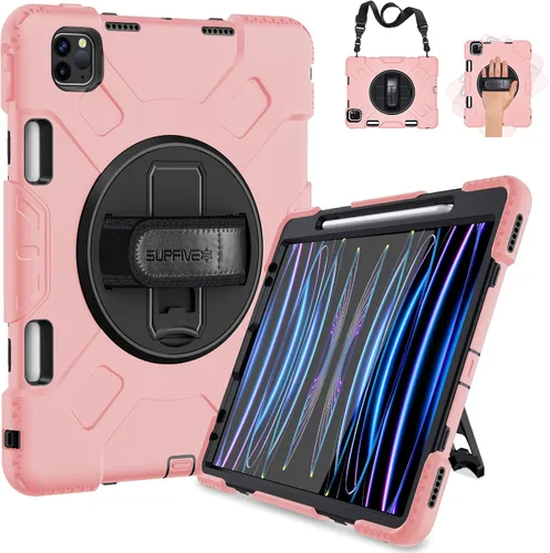 Vista 10 de SUPFIVES Funda para iPad Pro de 11 pulgadas (4ª generación), de silicona a prueba de golpes, de grado militar, para iPad Pro 11 de 4ª/3ª/2ª Negro