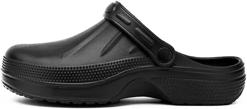 Vista 4 de Zapatos de chef unisex antideslizantes para trabajo, impermeables, con puntera cerrada, zuecos de cocina, restaurante, servicio de alimentos