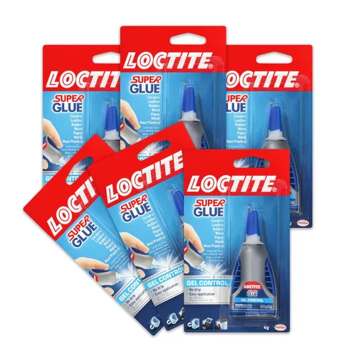 Vista 2 de Loctite Super Glue Gel Control - Superpegamento transparente para plástico, madera, metal, con Super Glue líquido profesional, transparente