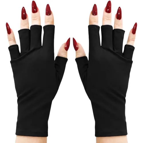 Vista 55 de ManiGlovz - Guantes de uñas originales con protección UPF 50+ UV Manicura de gel y guantes anti UV sin dedos para mujeres Se pueden utilizar