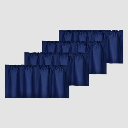 Vista 23 de DECOVSUN Cenefas Aqua para ventanas de cocina, con bolsillo para barra, opacas, con aislamiento térmico, 1 panel de 42 x 18 pulgadas