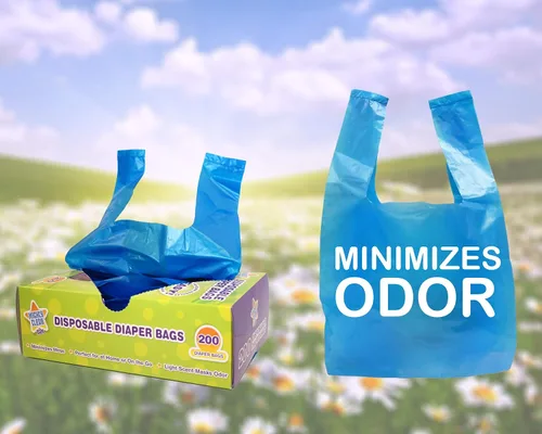 Vista 3 de Mighty Clean Bolsas de pañales desechables para bebés con aroma a polvo ligero, 300
