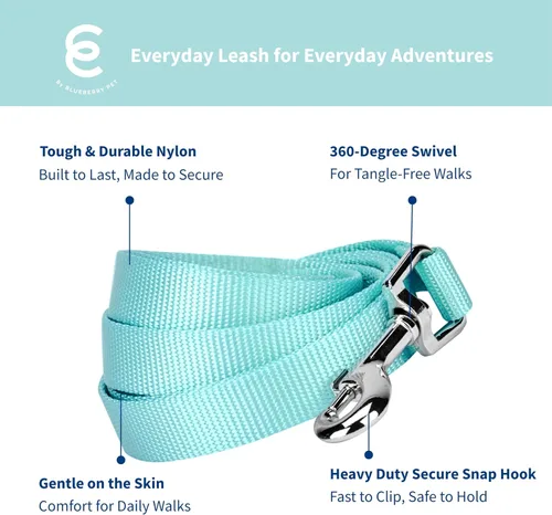 Vista 13 de Blueberry Pet - Correa Essentials clásica para perro con más de 20 colores, duradera, doble asa y de cuerda