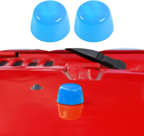 Vista 8 de Cubierta de Goma para Capó del Motor, Adorno de Adornos para Cuerpo de Vehículo para Jeep Wrangler JK JKU 2007-2018, Azul