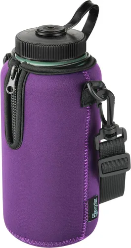 Vista 10 de Beautyflier Funda aislante de neopreno para botella de agua, compatible con botella de agua Nalgene de 32 onzas, con correa de hombro ajustable