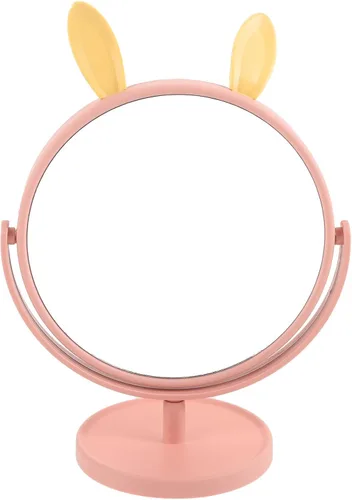 Vista 7 de LALAFINA Espejo de maquillaje para escritorio, con forma de orejas de conejo, cosmético de mesa para el hogar, dormitorio, baño, corte de pelo